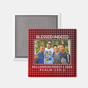 Anpassningsbar Buffalo Play Family Christian-jul Magnet