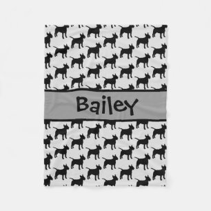 Anpassningsbar Bull Terrier Hund Silhouette Fleecefilt