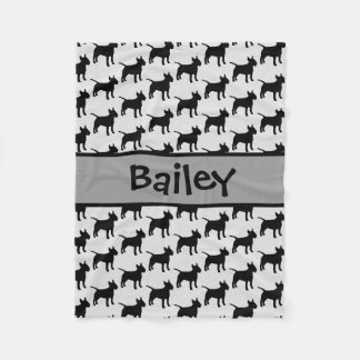 Anpassningsbar Bull Terrier Hund Silhouette Fleecefilt