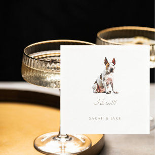 Anpassningsbar Bull Terrier Pet Bröllop Napkins Pappersservett