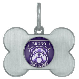 Anpassningsbar Bulldog ID-bricka Husdjur