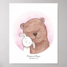 Anpassningsbar Bunny & Bear Poster Personlig Lite 