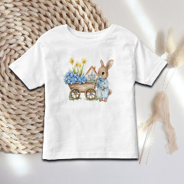 Anpassningsbar Bunny med Blåa blommor T Shirt