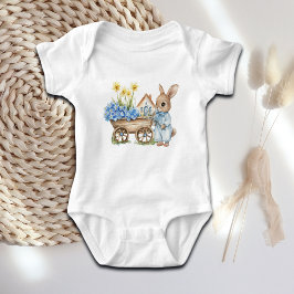 Anpassningsbar Bunny med Blåa blommor T Shirt