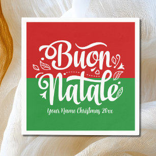 Anpassningsbar Buon Natale Italienska God jul Pappersservett
