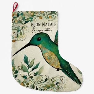 Anpassningsbar Buon Natale Italienska Grönten Humm Stor Julstrumpa