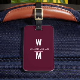 Anpassningsbar Burgundy enkel, modern, minimal mon Bagagebricka