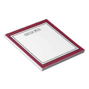 Anpassningsbar Burgundy Red White Editable Färg Anteckningsblock