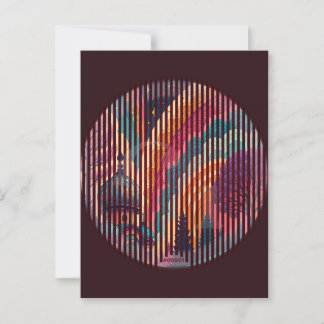 Anpassningsbar Burgundy Stripe Art-vykort Vykort