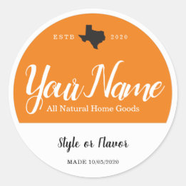 Anpassningsbar Burk och lid-etiketter - lägg till Runt Klistermärke