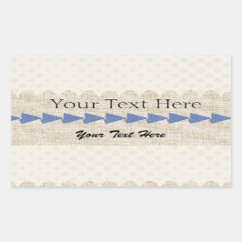 Anpassningsbar Burlap Fabric Textured Arrow-etiket Rektangulärt Klistermärke