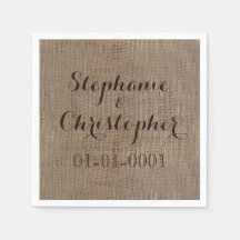 Anpassningsbar Burlap-look Rustic Bröllop Möhippa