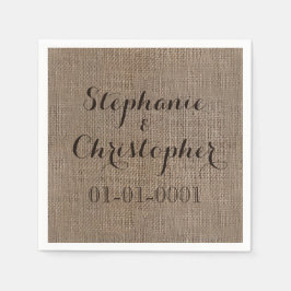 Anpassningsbar Burlap-look Rustic Bröllop Möhippa Pappersservett