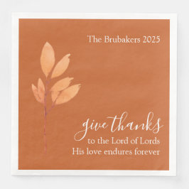 Anpassningsbar Burnt Orange Boho Ge Tack Thanksgiv Pappersservett
