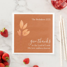 Anpassningsbar Burnt Orange Boho Ge Tack Thanksgiv Pappersservett