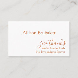 Anpassningsbar Burnt Orange Ge Tack Thanksgiving N Placeringskort