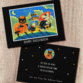 Anpassningsbar Bus eller godis Halloween Cats Witc Kort
