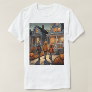 Anpassningsbar Bus eller godis Halloween T-Shirt