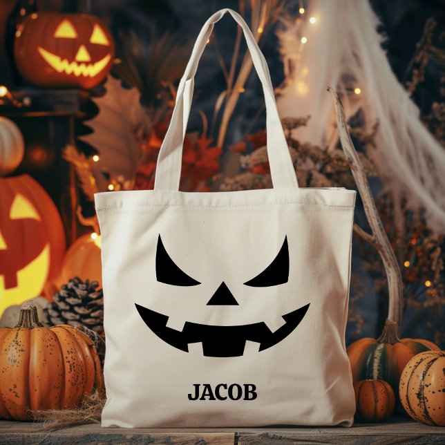 Anpassningsbar Bus eller godis Halloween Tote Bag  Tygkasse (Skapare uppladdad)