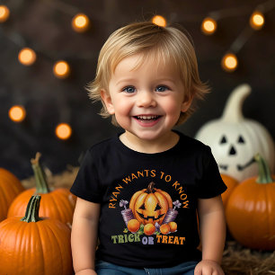 Anpassningsbar Bus eller godis Roligt Pumpkin Hall T Shirt