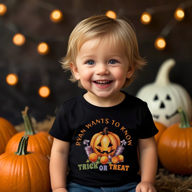 Anpassningsbar Bus eller godis Roligt Pumpkin Hall T Shirt (Skapare uppladdad)