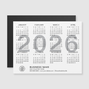 Anpassningsbar Business 2026 White Magnetic Calend