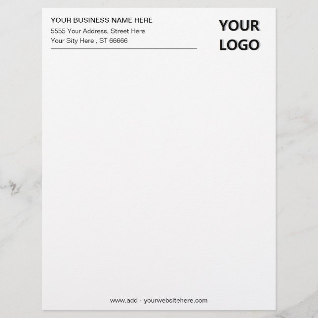Anpassningsbar Business Adress Office Letterhead o Brevhuvud (Framsida)
