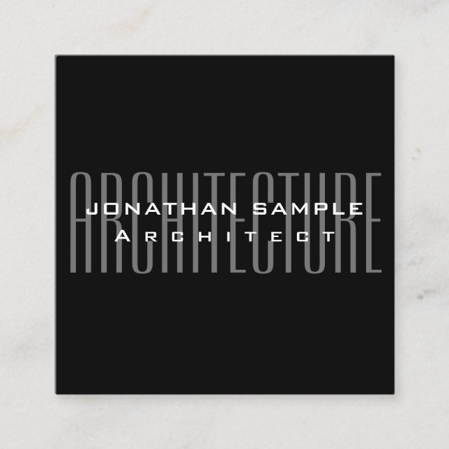 Anpassningsbar Business Architect Elegant Professi Fyrkantigt Visitkort (Framsida)