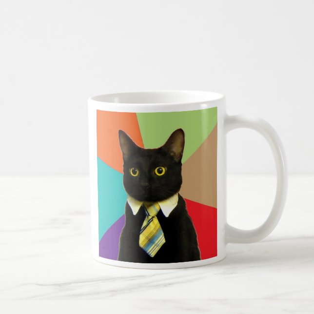 Anpassningsbar Business Cat Coffee Mugg (Höger)