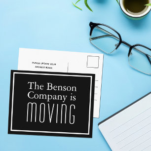 Anpassningsbar Business Change of Adress Modern BW Meddelande Vykort