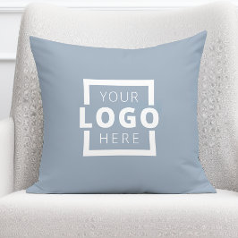 Anpassningsbar Business Company Logotyp Dusty Blue Kudde