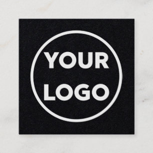 Anpassningsbar Business Company Logotyp Minimal Bl Fyrkantigt Visitkort