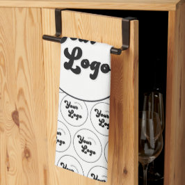 Anpassningsbar Business Company Logotyp Mönster Bl Kökshandduk