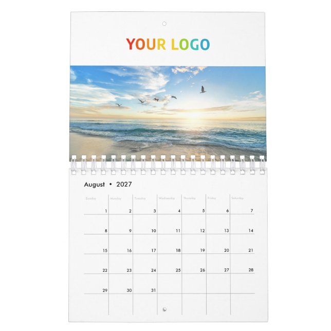 Anpassningsbar Business Company Logotyp Office Pho Kalender (Aug 2027)
