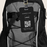 Anpassningsbar Business Company Logotyp QR Code &  Bagagebricka<br><div class="desc">Befordra ditt företag med den här eleganten-bagagetaggen med anpassningsbarnas logotyp och text. Lägg enkelt till logotypen genom att klicka på alternativet "anpassa".</div>