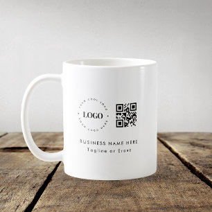 Anpassningsbar Business Company Logotyp QR Code Mi Kaffemugg