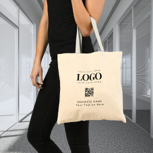 Anpassningsbar Business Company Logotyp Qr Code Mi Tygkasse