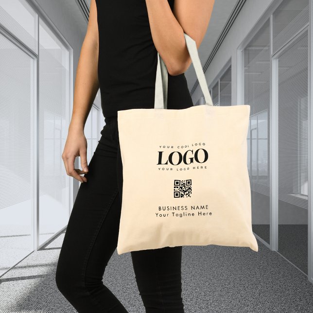 Anpassningsbar Business Company Logotyp Qr Code Mi Tygkasse (Skapare uppladdad)