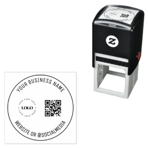 Anpassningsbar Business Company Logotyp QR Code & Självfärgande Stämpel