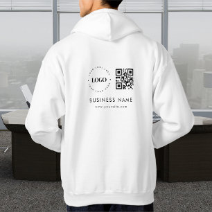 Anpassningsbar Business Company Logotyp QR-kodsökn Hoodie