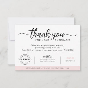 Anpassningsbar Business Company Logotyp Tack  Rosa Kort