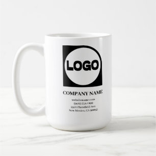 Anpassningsbar Business Company Namn & Logotyp Kaffemugg