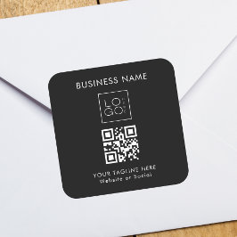 Anpassningsbar Business Company Square Logotyp QR- Fyrkantigt Klistermärke
