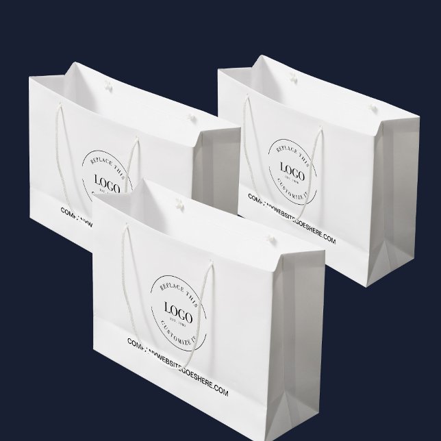 Anpassningsbar Business Company webbplats Din Logo (No minimum order simple customizable logo and website branded gift bags.)