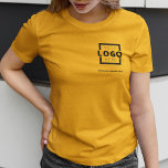Anpassningsbar Business Corporate Logotyp Employee T Shirt<br><div class="desc">Befordra ditt företag på din t-shirt, vart du än går. Skapa din egen anpassningsbar märkt t-shirt med din egen logotyp. Utskriften kan placeras på framsidan, i fickan och baksidan. Genom att ta med sig säljfrämjande t-shirts med din logotyp på handelsevenemang och andra företagsevenemang kan du känna igen medlemmar i ditt...</div>