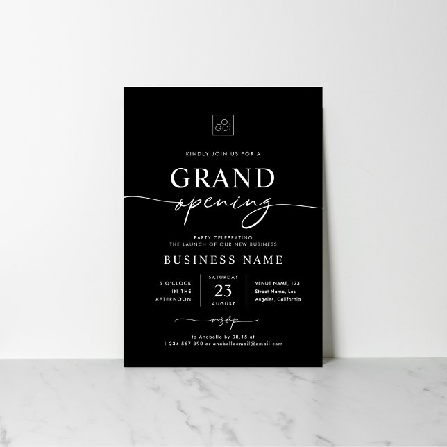 Anpassningsbar Business Grand Open Minimalist Part Inbjudningar (Skapare uppladdad)