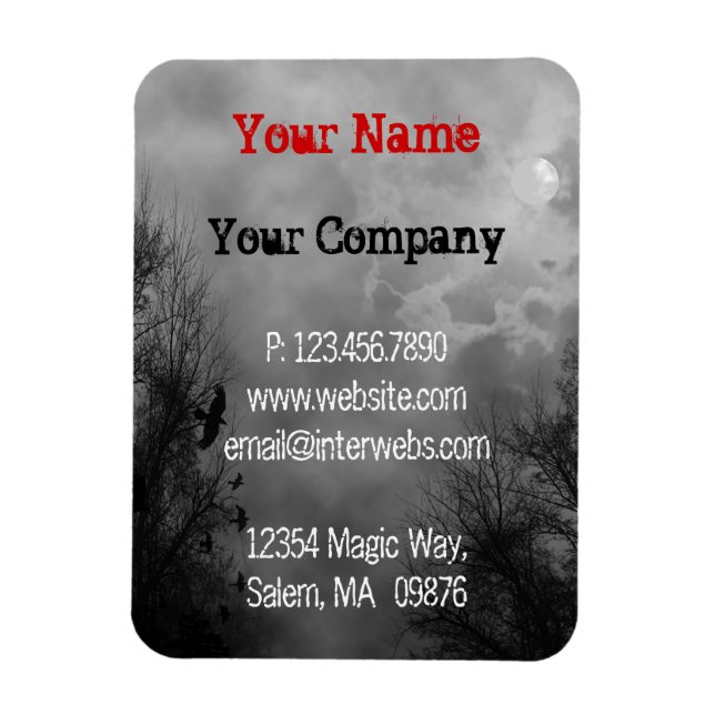 Anpassningsbar Business Grungy Haunted Himlar Magn Magnet (Vertikal)