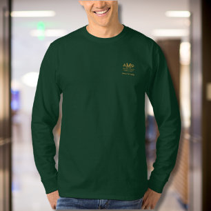 Anpassningsbar Business Guld Monogram Långärmad T Shirt