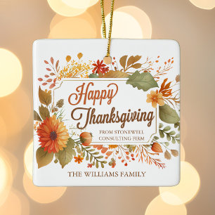 Anpassningsbar Business Happy thanksgiving Fall Fl Julgransprydnad Keramik