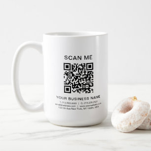 Anpassningsbar Business Info QR-kod Scan Me Promo  Kaffemugg